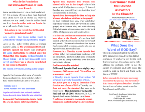 Can women hold positions as pastors pg1
